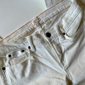 J Crew Mid Rise Stretch Skinny White Denim Jeans